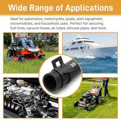 108Pcs Spring Hose Clamps, Fuel Line Clamp Kit, Low Pressure Air Clip Clamp 10 Sizes (7mm 8mm 9mm 10mm 11mm 12mm 14mm 15mm 16mm 18mm) Black