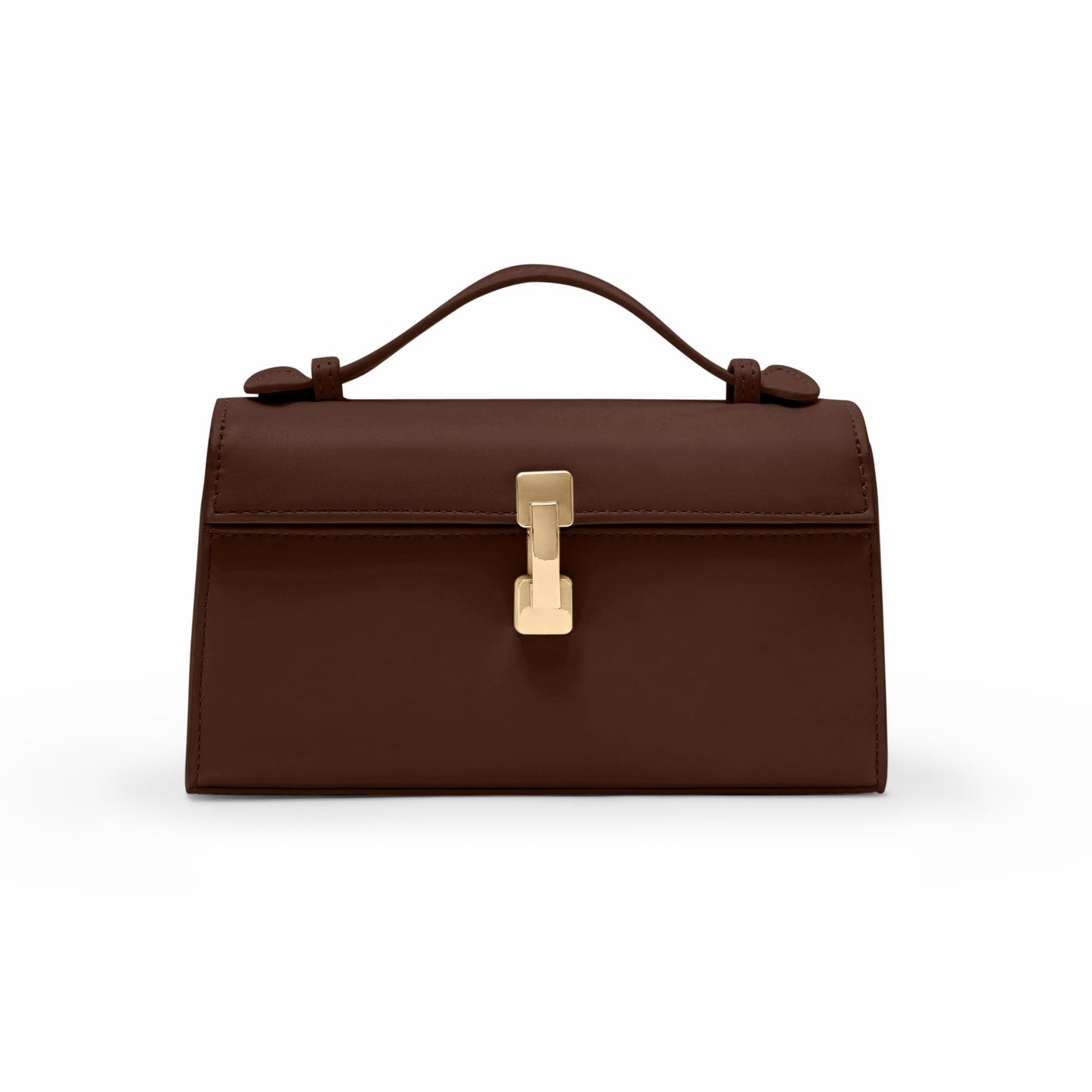 Clutch Purses for Women - Small Evening Bag - Trendy Top Handle Purse - Adjustable Crossbody Handbag PU Leather - Chocolate Brown