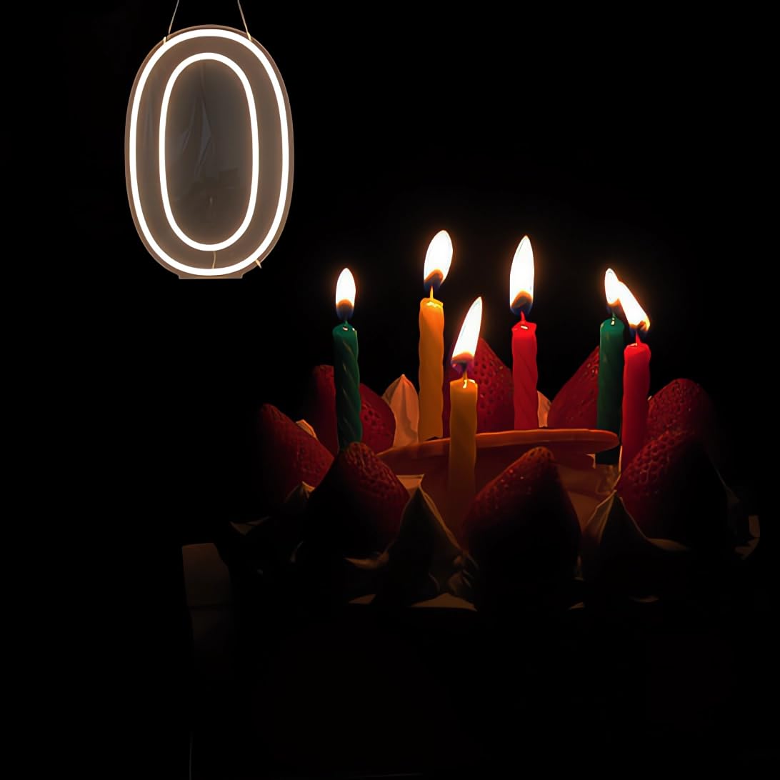 Lovewenying Neon Signs Number 0 Birthdays Decor Neon Lights Party USB Plus Battery Case Light up your baby's birthday with our Neon Number Zero Sign (Number 0-Warm White)