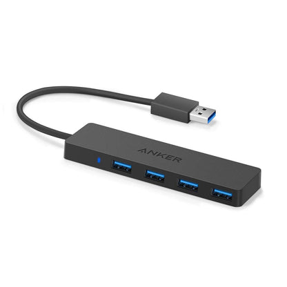 Anker 4-Port USB 3.0 Hub with 5Gbps Data Transfer, Ultra-Slim USB-C Connector Hub, for MacBook, iMac, Surface, Mobile HDD, and More (2 ft USB-C Connector, Charging Not Supported)