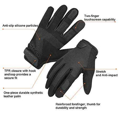 OZERO Men's Utility Work Gloves: Touch Screen Mechanic Working Gloves - Breathable Flexible Grip Heavy Duty, Black, S/M/L/XL