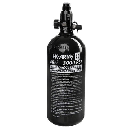 HK Army 48ci/3000psi Aluminum Compressed Air HPA Tank - Refillable High Pressure System for Paintball & Airsoft Gear - Black