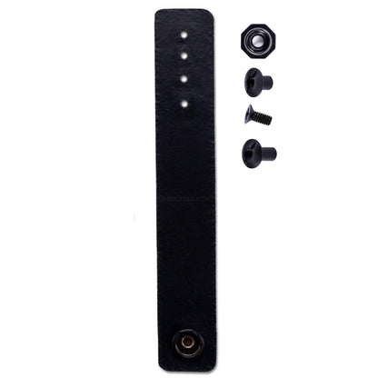[2 Pack] IWB Belt Loop - (8-9oz Leather) - Black w/Black Pull-The-Dot Snap & Mounting Hardware - 6.0 x 0.875 Inches - for IWB Holster Carry - (Fit 1.25-2.00 Inch Belts (Adjustable)