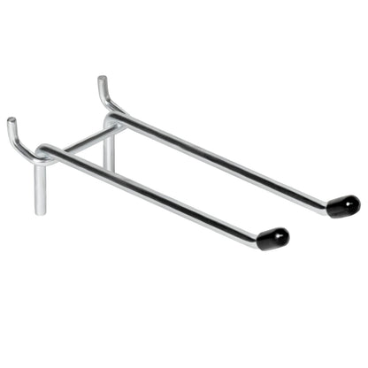 Nlmyt 10 Pcs Pegboard Hooks, 6 Inch Peg Board Hooks, Pegboard Pegs Accessories with Rubber Tipped, Double Peg Hook Fit 1/4” Hole, Heavy Duty Tool Utility Hook for Hanging Tools, Bags and More