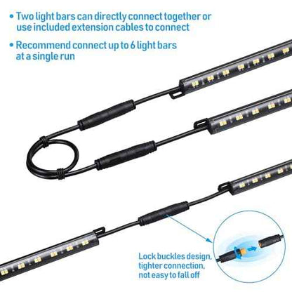 TORCHSTAR LED Safe Lighting Kit 3CCT, (6) 12 Inch Linkable Light Bars, Motion Sensor, 3000K/4000K/5000K Selectable, 900LM Safe Light Kit for Gun Safe Under Cabinet Locker Closet, UL Power Adapter