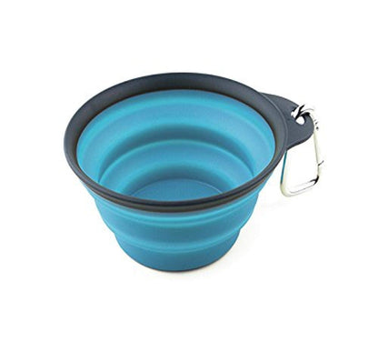 Dexas Popware for Pets Collapsible Travel Cup, Large, Gray/Blue