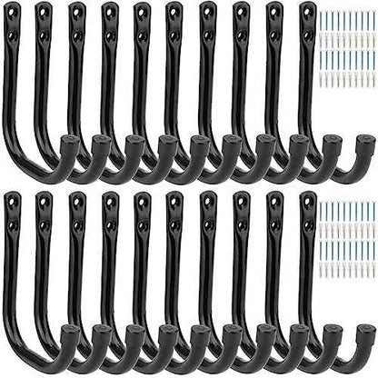 20 Pcs Heavy Duty Garage Storage Utility Hooks, 4.1Inch J Hangers Wall Hooks for Hanging Bikes, Ladders, Cord, Hose, Garden Tools