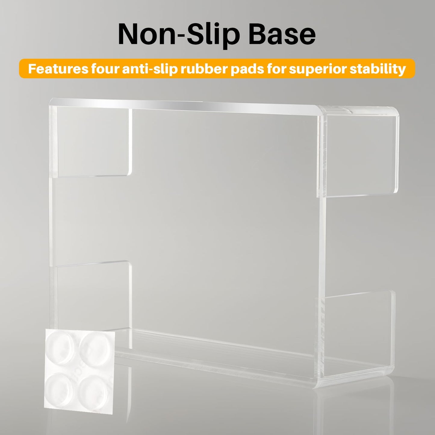 Yncotte Acrylic Sticky Note Holder, 4x6 Inch Clear Dual Notepad Holder Dispenser with Triple Openings Non-Slip Rubber, Sticky Note Dispenser Memo Holder Case for Desk Office School Supplies(No Pads)