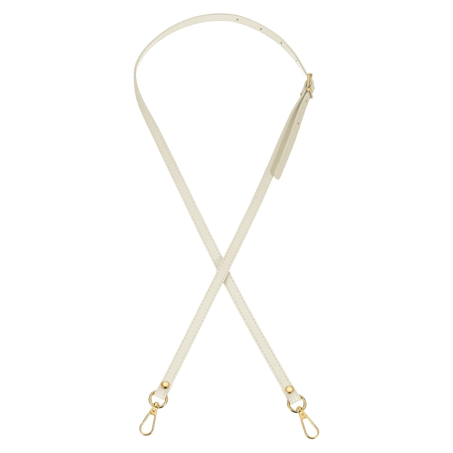 PATIKIL Leather Purse Strap Replacement, 47" PU Adjustable Shoulder Crossbody Replacement Strap with Gold Hardware for Handbags Shoulder Bag, Beige
