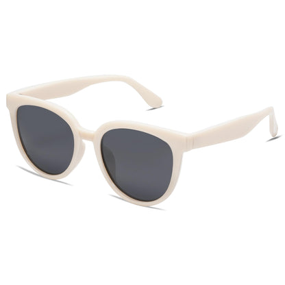 SOJOS Trendy Cat Eye Round Polarized Sunglasses for Women Fashion UV Protection Sunnies Sunglasses SJ2175