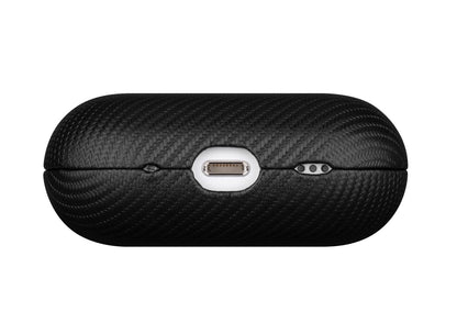 LOPIE Handmade AirPods Pro Case, Carbon Fiber Texture Vegan Leather Case with Keychain & Cleaner Kit, Protective Hard Shell Cover - Black