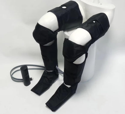 FinityPro FSA Air Compression Leg Massager for Circulation and Pain Relief, Full Leg Compression Boots with Adjustable Extension Straps for Foot Calf Thigh, 3 Modes & 20-Min Auto Shut-Off