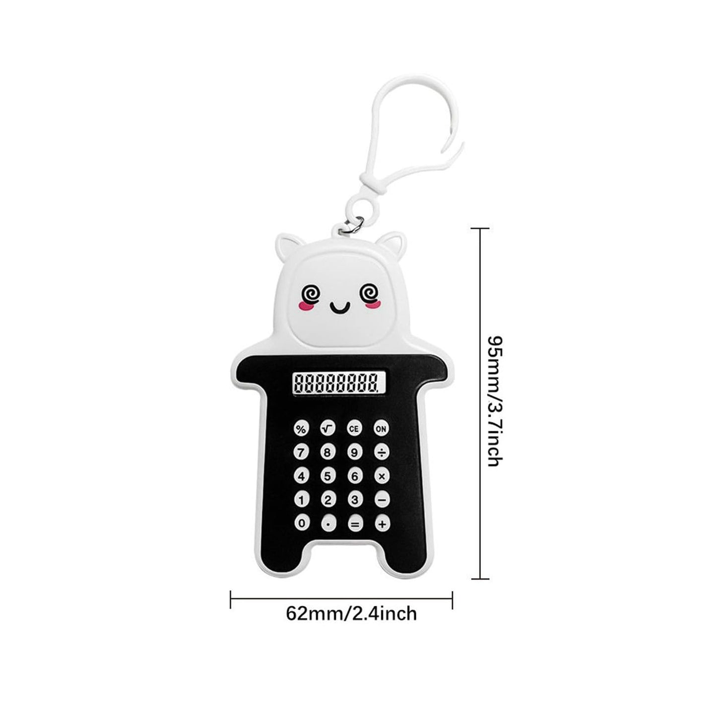 MLWSHR 6-Pack Cute Mini Keychain Digital Calculators, 8-Digit LCD Display, Cartoon Design, Portable for School & Office, Kids Calculator, Battery Powered (Included)