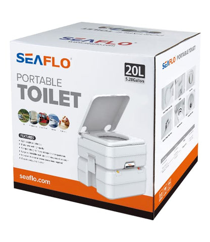 SEAFLO 5.3 Gal Multifunctional Portable Toilet | Large Capacity for Camping, RV, Boats, and More