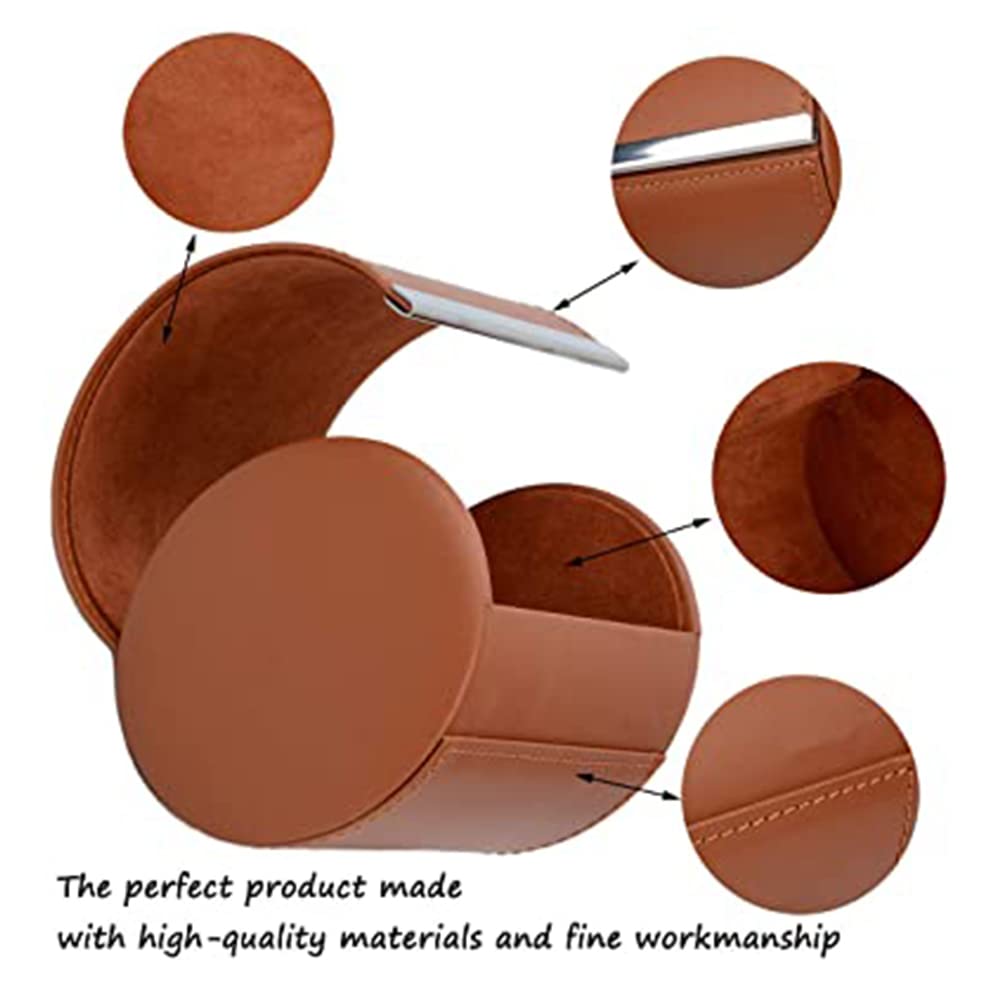 Fosinz Tie Box, Leather Necktie Travel Case, Men's Gift Box, Necktie Holder Container Storage for Business, Gift, Travel, Office