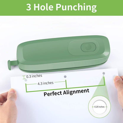 AFMAT Electric 3 Hole Punch, 20-Sheet 3 Hole Puncher for Binder, Effortless Punching, 9/32" Hole Diameter, Paper Hole Puncher 3 Hole Heavy Duty, for Office/School/Studio, AC or Battery Operated, HP10