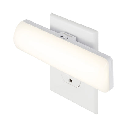 GE Ultrabrite LED Light Bar Night Lights Plug Into Wall Room Decor Ambient Lighting Dusk to Dawn Sensor Bright Nightlight, White, 100 Lumens, 2 Pack