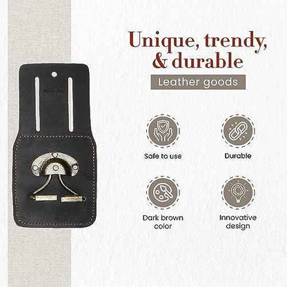 Style n Craft Spring-Loaded Swivel Hammer Holder, Full-Grain Oiled Leather Hatchet Holder, Compatible with All Types of Hammers and Hatchets, Dark Brown (74440)