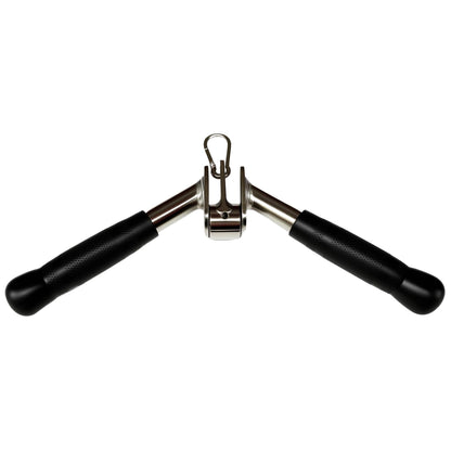 qibylift Barbell Multi-Exerciser Cable Attachment For Cable Machines, Lat Pull Down Bar Cable Machine Attachments, Tricep Press Down Bar, Revolving Straight Curl Pulldown Bar with Rotating & Rubber Handle Grips (V Bar)