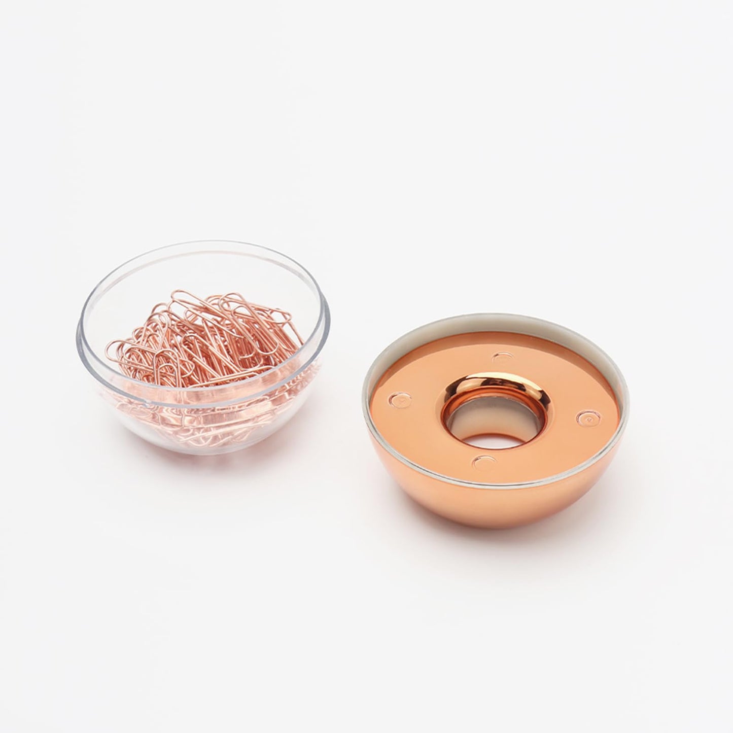 Rose Gold Paper Clip Holder Magnetic Paper Clips Dispenser with 100pcs Paperclips for Desk Office School Home Organizers Accessories Gift Idea (Rose Gold)