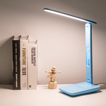 Multifunctional LED Desk Lamp with Wireless Charger,USB Charging Port,Clock,Phone Holder,Desk Lamps for Home Office,Eye-Caring Reading Lamp,Study Lamp for Boys,Girls,Teens,White