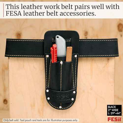 FESA Men's Leather Tool Belt - Handcrafted Top Grain Leather Tool Pouch Belt for Carpenters & Other Trade Professionals