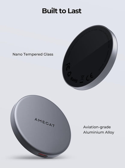 Wireless Charging Pad, MagFusion Aura 15W Fast Charging Qi2 Certified Magnetic Wireless Charger Compatible with MagSafe for iPhone17/16/15/14/13/12 Series