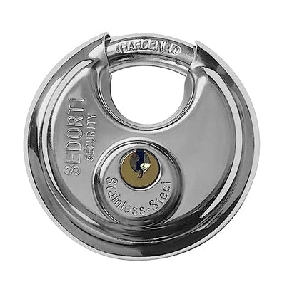 SEDORTI 20-Pack Discus Padlocks Keyed Alike, 2-3/4 inch Wide, Stainless Steel 304 Round Lock, Waterproof and Rustproof Storage Lock with Brass Keys, Ideal for Storage Unit Gate, Outdoor, Shed, Fence