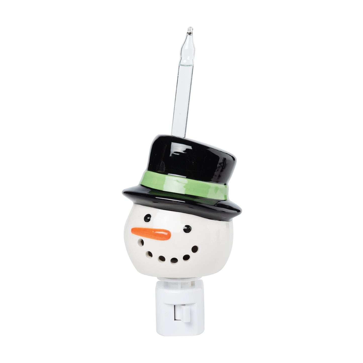 GALLERIE II Snowman Bubble Plug in Night Light w/Switch Christmas Xmas Festive Winter Holidays Hallway Bathroom Kid's Room Nightlight Cute Illuminating Decor Decoration White