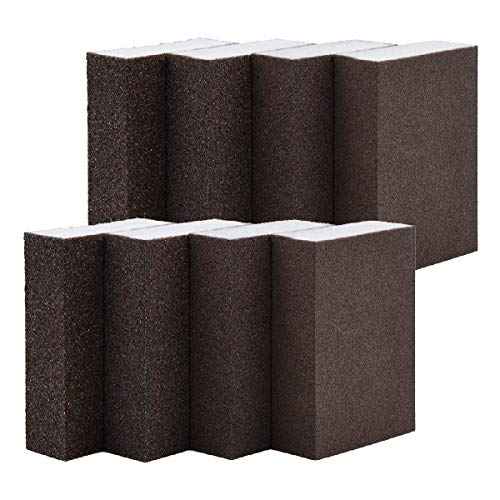 BEADNOVA Sanding Block Sandpaper Block Coarse/Medium/Fine/Superfine Assorted Dry Wet Sanding Sponge (Pack of 8, 4 Grit)