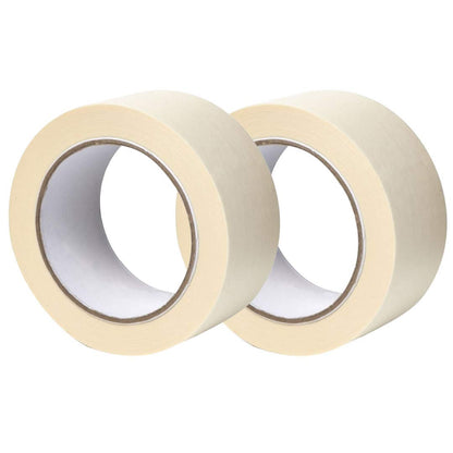 GTSE Masking Tape, 2 Pack, 2 inches x 55 Yards (164 ft), General Purpose Beige Multi-Surface Tape for Painting, Labeling and Craft, 2 Rolls