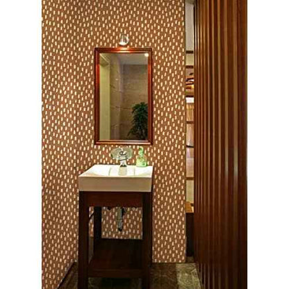 HAOKHOME Peel and Stick Wallpaper Boho Modern Dots Wall Paper Removable for Bathroom Caramel/White Contact Paper 17.3in x 9.8ft