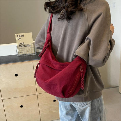 Nylon Crescent Crossbody Bag for Women Shoulder Tote Handbag Casual Sling Bag Dumpling Purse Bag for Outdoor Travel