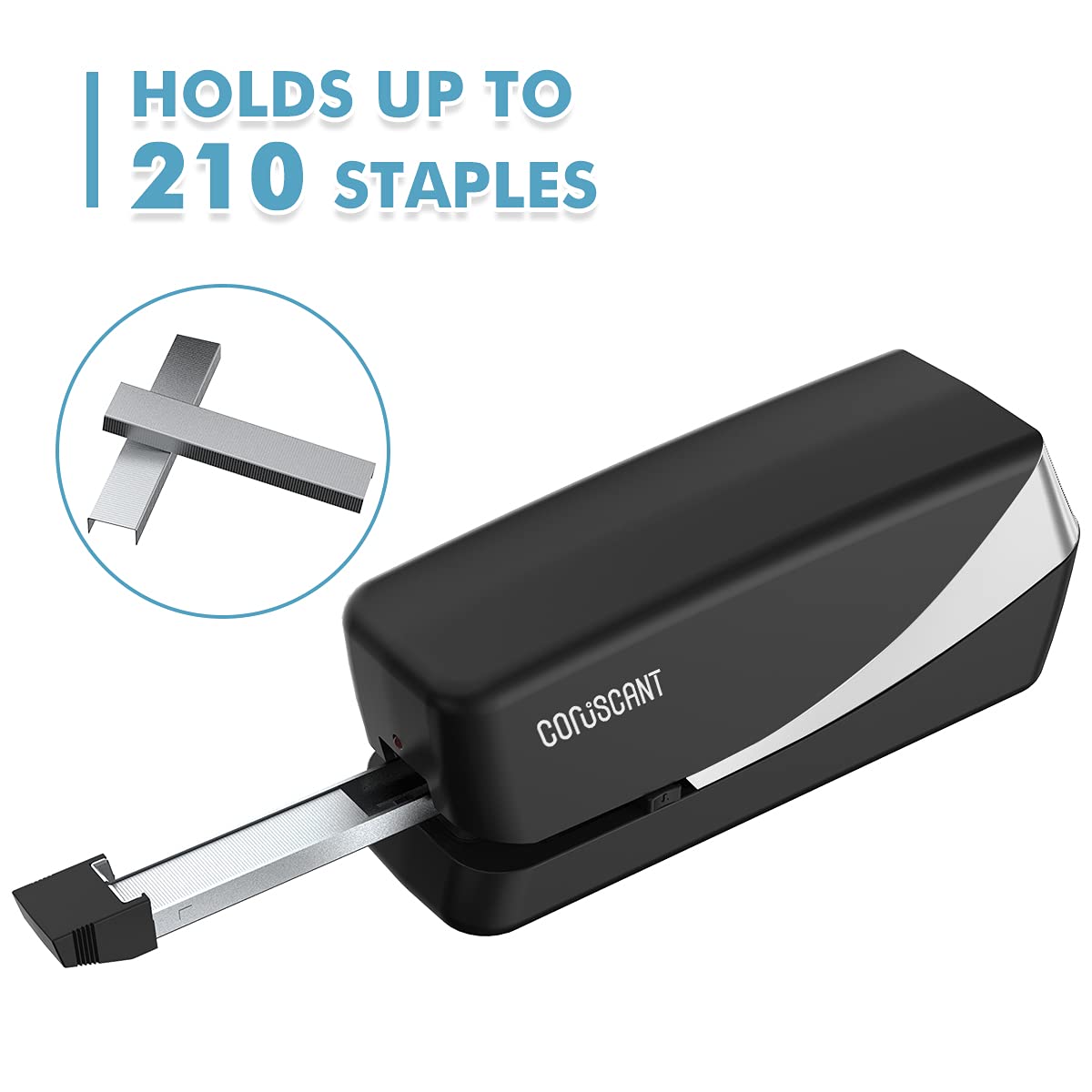 Coruscant Electric Stapler, Automatic Stapler, Heavy Duty，25 Sheet, Store 210 Staples，Including 2000 Staples,and 1 Staple Remover, Electric Desktop AC or Battery Powered for Home/Office Use