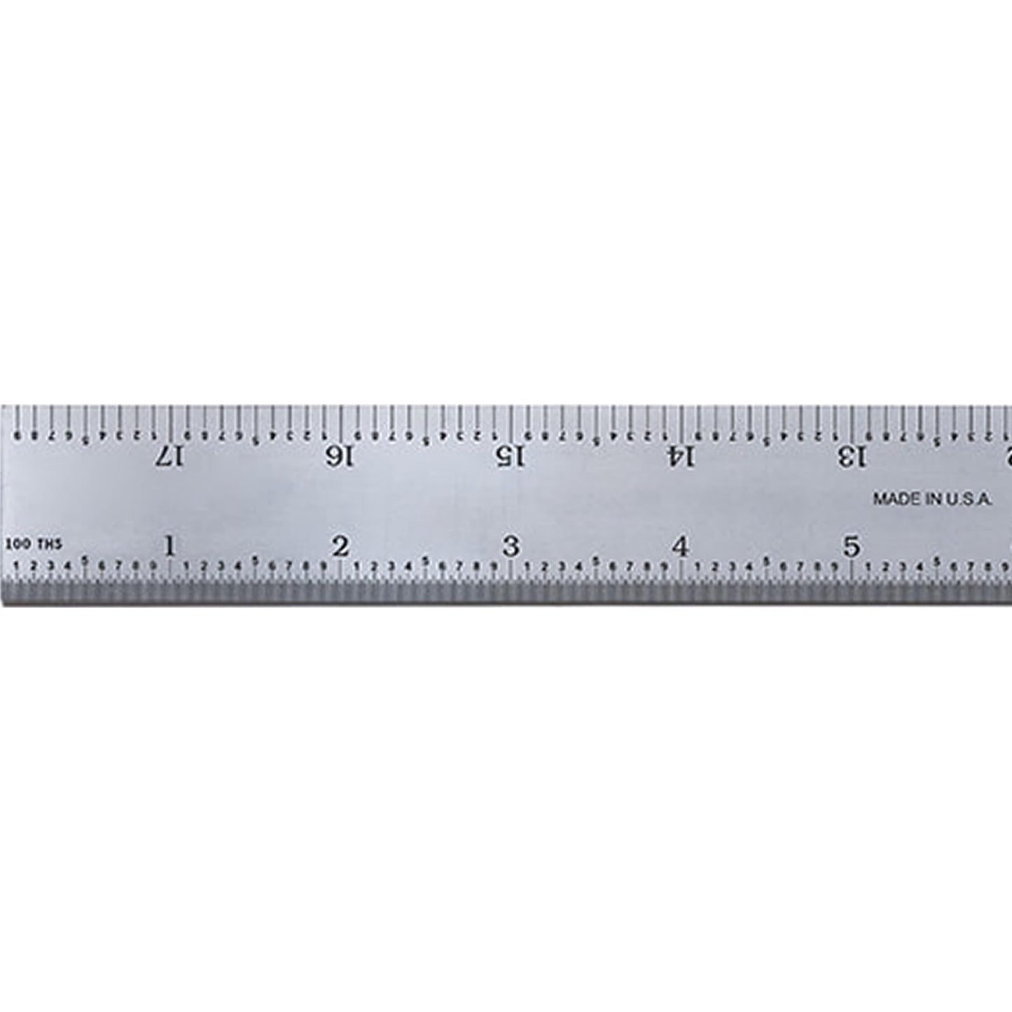 PEC Tools 6"/150mm Rigid Metal Ruler, Satin Chrome Carbon Steel Machinist Rule, Decimal & Metric Graduation (1/10", 1/100", 0.5mm, 1mm), Fully Hardened and Tempered, Made in USA