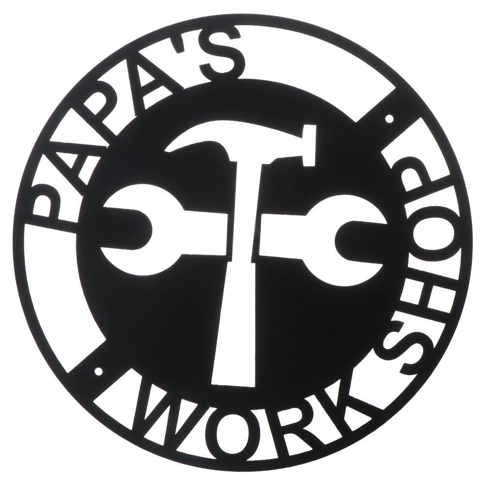 Urjumpea Papas Workshop Metal Sign Metal Wall Art Decor Garage Signs Gift for Dad
