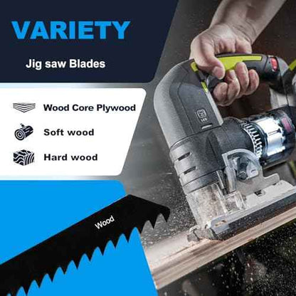 20 PCS Jigsaw Blades£¬Jig Saw Blades with Storage Case,T-Shank jig Saw Blades for Wood, Metal Cutting (20pcs£¨T111C/T144D /T244D/T344D/T744D£©)