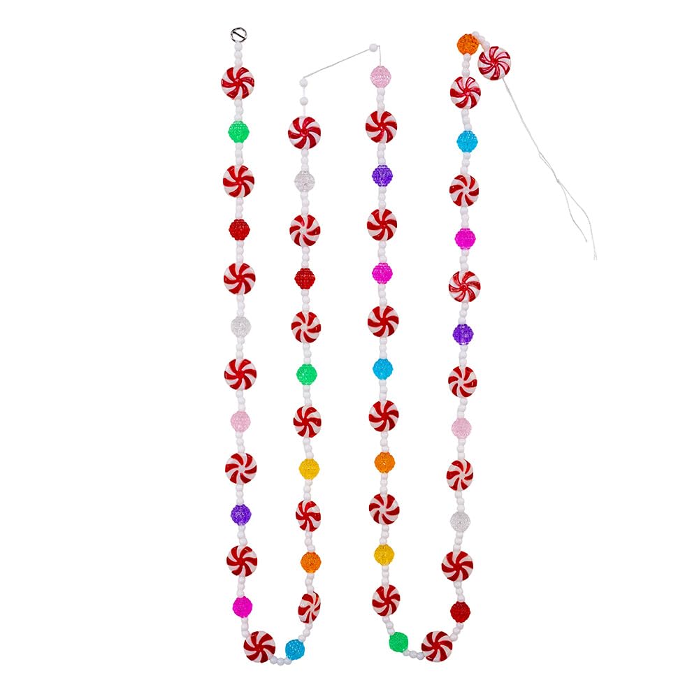 Kurt Adler Multicolored Candy with Peppermint Rounds Garland