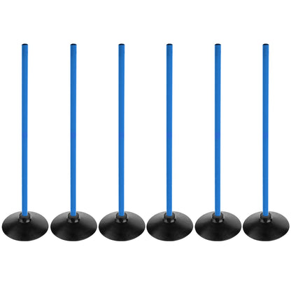 ASENVER Blue Soccer Agility Poles Set Detachable Sports Trainning Speed Pole Slalom Poles with Rubber Base Sport Traning Equipment (3.3 FT, Pack of 6)