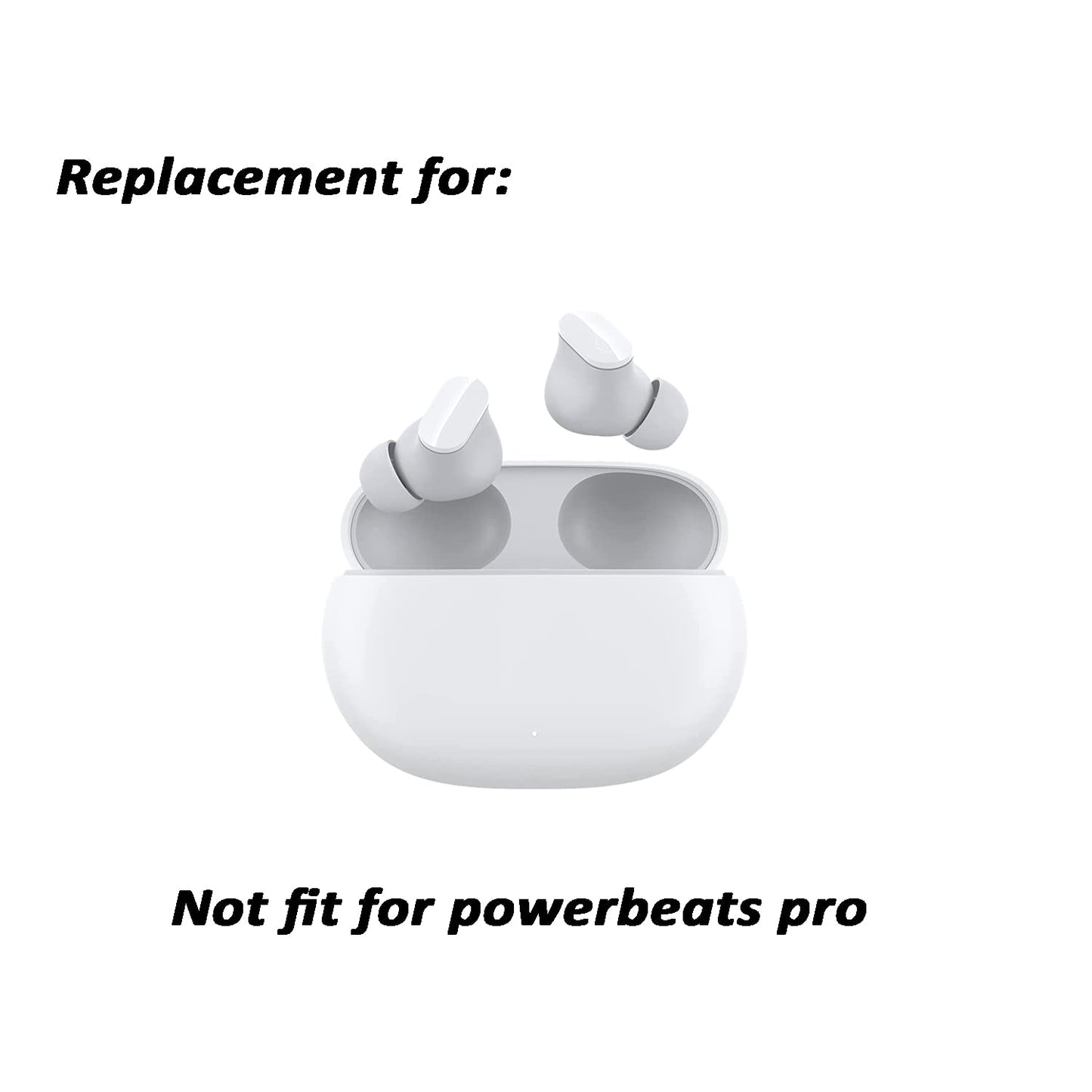 Replacement Silicone Tips Earbuds Buds Eartips Set for Beats Studio Buds Wireless Earphone Headphones,3 Pairs (White)