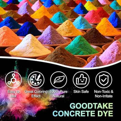 GOODTAKE Concrete Pigment, Black Iron Oxide Pigment Powder, Concrete Cement Dye Color Pigment for Concrete, Cement, Mortar, Grout, Plaster, Tile, Terracotta, Colorant, Paint (Black, 4 oz)