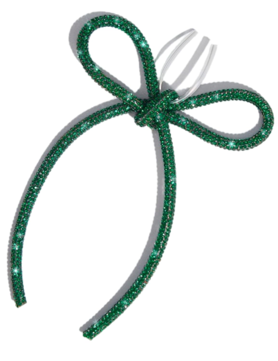 FLAIR GIFTS 6 Pcs 4.3" x 6" 2026 Christmas Bows for Tree Decor, Green Sparkly Glitter Rhinestone Bow Ornaments with Twist Tie for Xmas Decoration, Wreath, Garland, Gift Wrapping