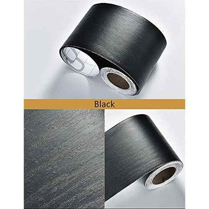 Amhao 10Meters Peel and Stick Black Wood Backsplash Wall Paper Border Sticker Self-Adhesive Wallpaper Border