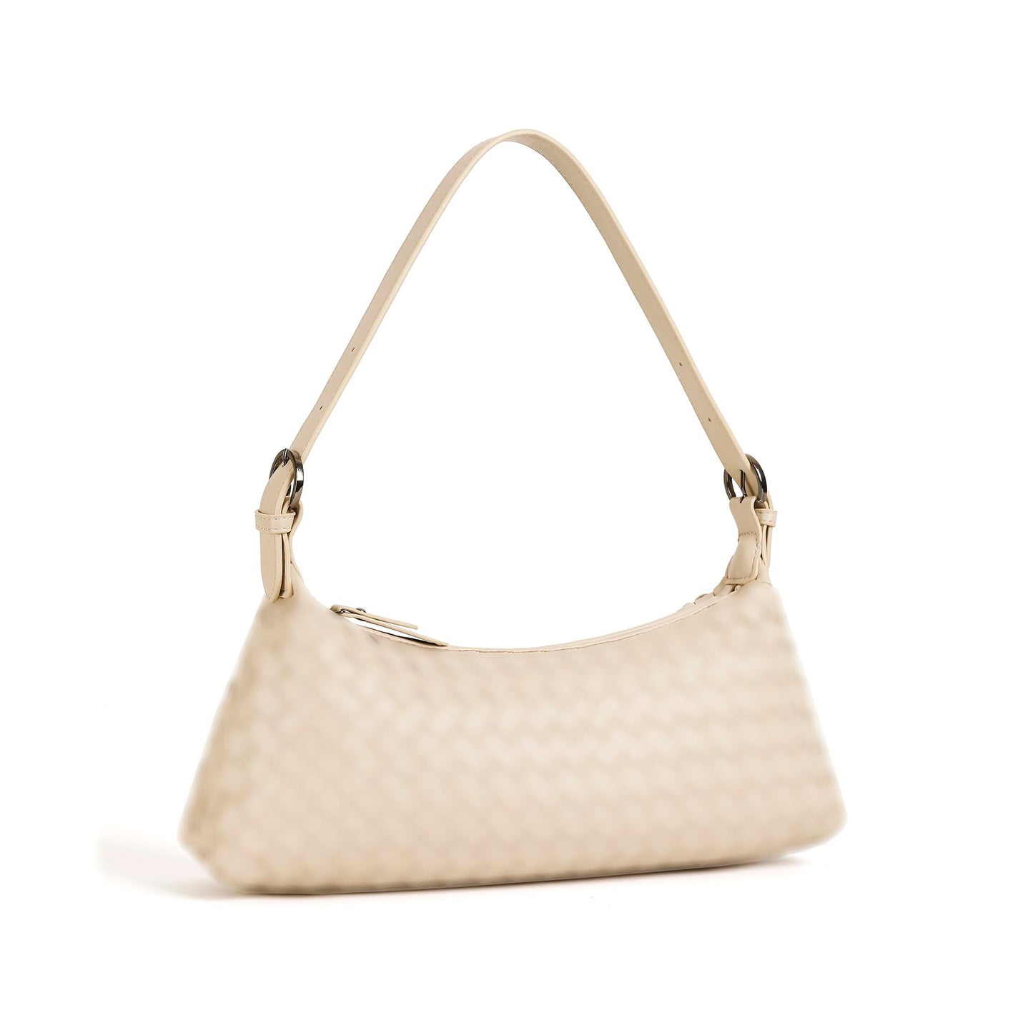 YLYYHH Shoulder Bags for Women, Woven Leather Crossbody Bag Small Purse Cute Hobo Tote Handbag Mini Clutch, White
