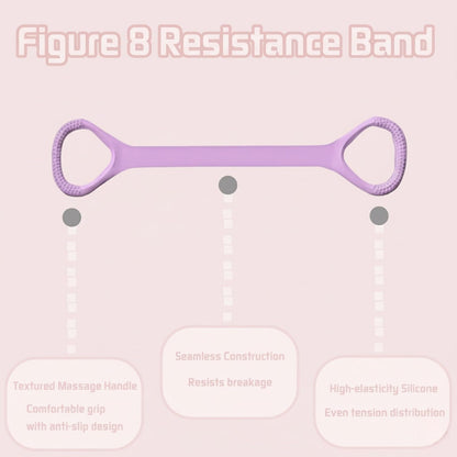 Figure 8 Fitness Resistance Band, Exercise Resistance Bands for Women, Resistance Bands with Handles for Arms, Back, Shoulders, Legs and HIPS Working Out (Blue)