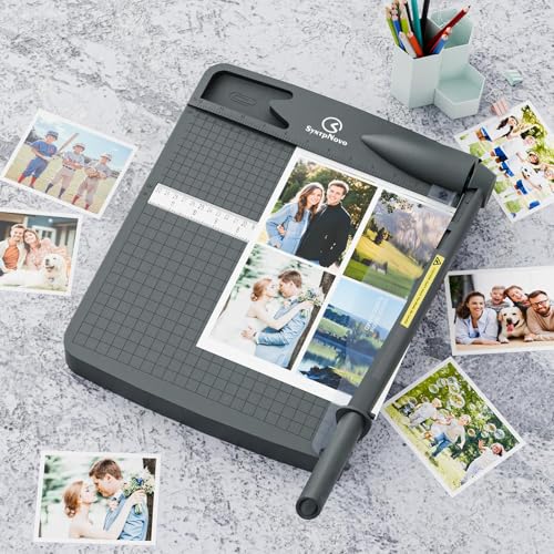 12 Inch Heavy Duty Paper Cutter, Guillotine Paper Cutter & Paper Trimmer, 12-16 Sheets Capacity Paper Cutting Board for Classroom, Crafting, Cardstock Gray