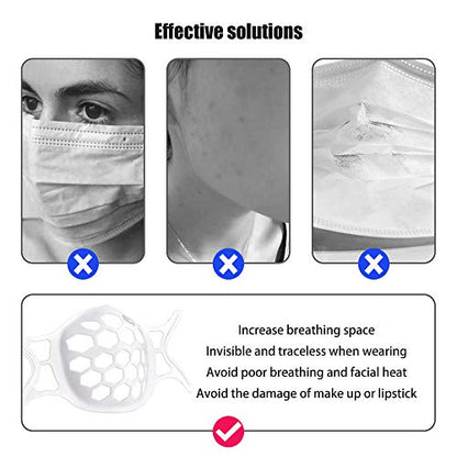 3D Face Mask Bracket,Silicone Inner Support Frame,Keep Fabric off Mouth,Create More Breathing Space,Lipstick and Makeup Protection Stand,Stay Cooler/Comfortable/Soft/Flexible/Washable/Reusable(4pcs)