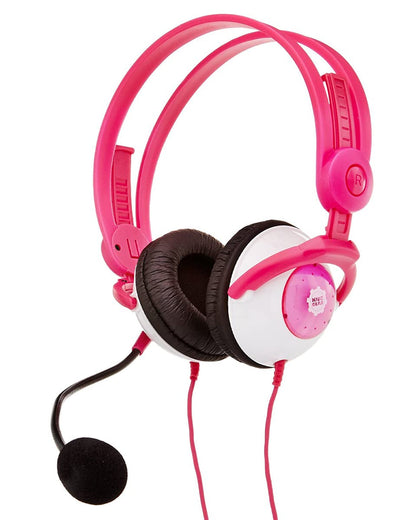 Kidz Gear Deluxe Headset Headphones with Boom Mic - Pink