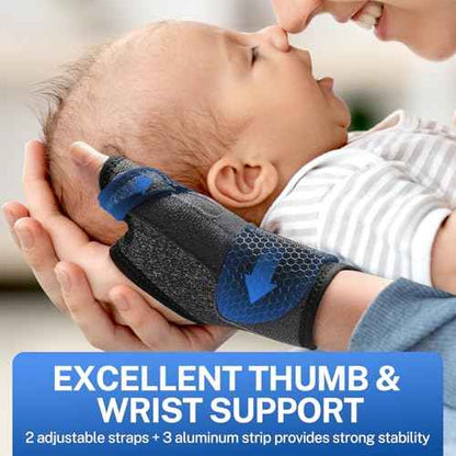 All-in-One Thumb Brace with Palm & Wrist Stabilizer: Pain Relief for Carpal Tunnel, De Quervain's Tenosynovitis, Tendonitis, Arthritis, Unisex Design (Right Hand, S/M)