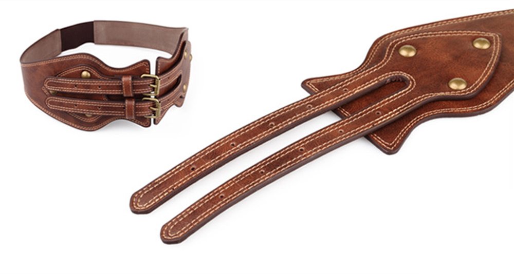 ICSTH Womens Obi Belt Vintage PU Leather Elastic Wide Waist Belt Fashion Retro Wide Belts (BROWN, 92CM)